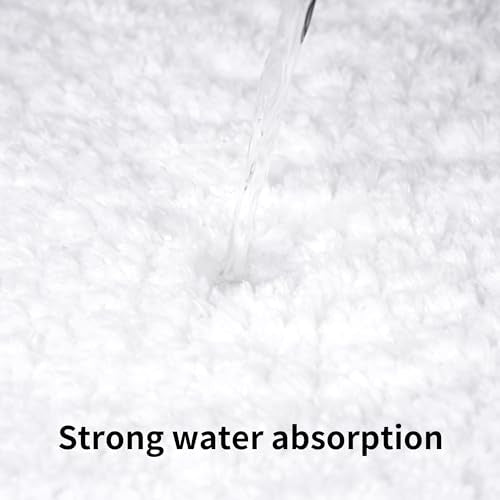 3 Pieces Luxury Bathroom Rug Set with U-Shaped Toilet Rug, Non-Slip Rubber Bottom, Thick Microfiber Fluffy Plush, Water Absorption, Quick Dry, Ultra Soft, Bath Mats for Bathroom, Tub(White) - color: White