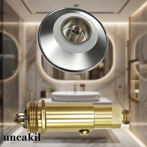 Pop Up Click Clack Sprung Plug Stopper,Basin Sink Clicker Pop Up Bolt,Sink Drain Stopper Click Clack Brass Spring Plug Replacement for Most Bathroom Sinks,Tubs,and Basin Drains 66mm(Golden)