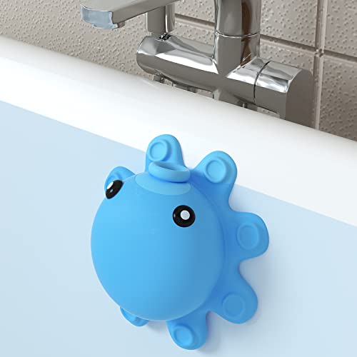Bathtub Overflow Drain Cover Tub - Silicone Bathroom Overflow Drain Cover, Bath Tub Overflow Cover, Bathroom Spa Accessories, Adds Inches of Water for Deeper&Warmer Bath，Blue - color: Blue