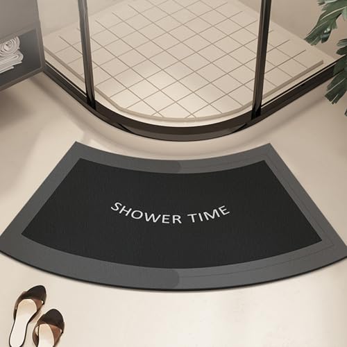Fast Drying Curved Bath Mat Shower Mats for Round Bathroom and Shower, Strong Absorbent Corner Bath Mat, Rubber Non-Slip Bottom, Easy to Clean, 45x100cm(18x40inch),F - color: F