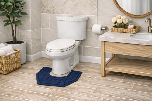 Guardian UPSAFETBLU 22" x 23" Toilet Restroom mat- Case of 6. Blue - color: Blue, size: 22" x 23"