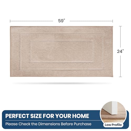 PURRUGS Machine Washable Kitchen Runner Rug 24" x 59", Non-Slip/Skid Hallway Runner Rug, Super Absorbent Soft Area Rug for Kitchen, Hallway & Laundry, Beige - color: Beige, size: 24" X 59"