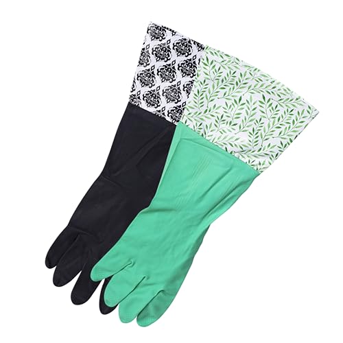 Glam Gloves, Latex Cleaning Gloves, Extra Long Gloves with Vinyl Cuff, Includes 2 Pairs of Gloves