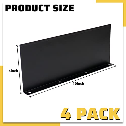 4 Pack Aluminum Gutter Valley Splash Guard,Keep Water from Overshooting The Gutter,for Valley,Corner,or Straight,10 inch Each Piece,Black - color: Black, size: 4 Pack