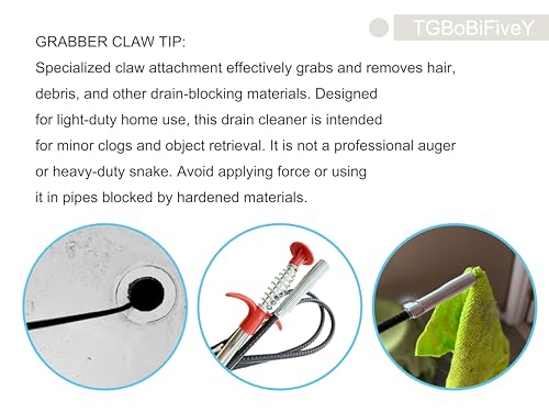 Drain Snake Gutter Cleaning Tools 35.4 Inch Drain Cleaner Clog Remover Tool | Flexible Auger for Toilet Shower Sink Bathtub Hair Clog Remover Fast Unblocking Drain Cleaner for Kitchen Sewer Drain