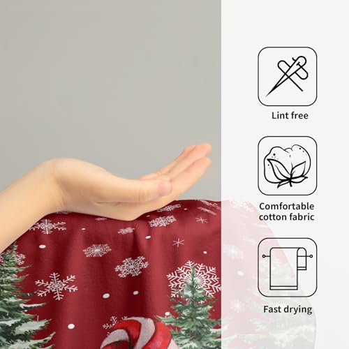 Red Christmas Cute Gnomes Hand Bath Towel Set of 2 Winter Snowflake Towel 14"x28" Winter Gnomes Hand Towels for Bathroom Soft Highly Absorbent Xmas Fingertip Towel for Home Farmhouse Hotel SPA Gym - color: Christmas Cute Gnomes