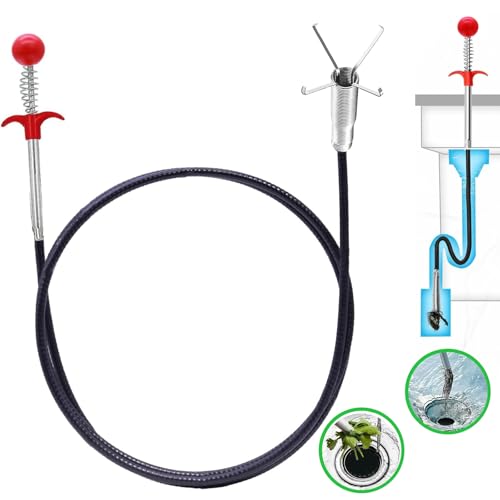 Drain Snake Hair Drain Clog Remover,76 Inch Flexible Grabber Claw Pick Up Reacher Tool- Gutter Cleaning Tools for Home Sink, Bathroom Tub,Drain, Toilet, Tight Spaces - style: Round-76 IN