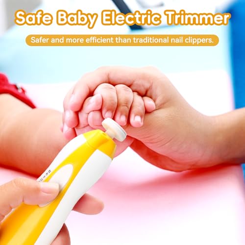 Qunlions life Baby Nail Trimmer Electric, 6 in 1 Baby Nail File Clippers Infant Grooming Kit Manicure Set for Toddler or Adults, Yellow - color: Yellow Nail Trimmer