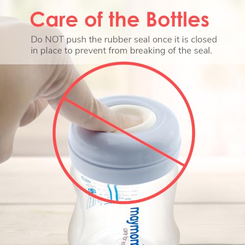 Maymom Screw Lids Aka Travel Caps with Rewritable Sealing Disc Compatible with Avent Bottle, Maymom Wide Mouth Bottles; Cap Replace Avent Natural Bottle Sealing Ring and Sealing Disc, 6pcs. (Blue) - color: Blue
