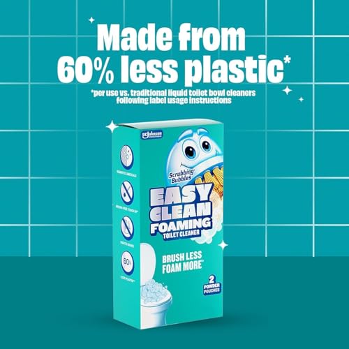 Scrubbing Bubbles Easy Clean Foaming Toilet Bowl Cleaner, Easy Toilet Drop In Powder Pouches, 3.5 Ounce (Pack of 10) - size: 5 Count (8.8 Ounce, Pack of 2)