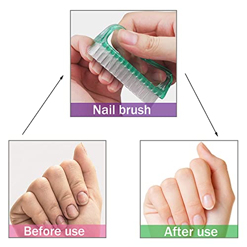 Handle Grip Nail Brush, Nail Cleaning Brushes Pedicure Scrubbing tool, Toes Fingernail Brush Scrub Cleaner kit for Men and Women 10 Pack (Multicolor) - color: Multicolor-10Pack