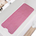 TEESHLY Bath Tub Shower Mat, Non Slip Bathtub Floor Liner Mats with Suction Cups and Drain Holes, Machine Washable Bathmat for Bathroom Floor Safety, 40 x 16 Inch, Clear Burgundy - color: Burgundy (Translucent)