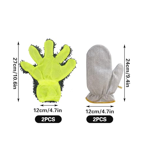 2 Pairs Pool Cleaning Scrubbing Mitt, Wire Washing Glove for Bathroom Shower Tile Hot Tub Spa Swimming Pool Scrubbing Care and Dirt Cleaning
