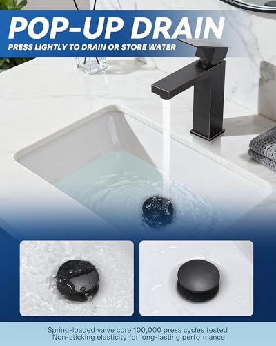 ARCORA Bathroom Sink Drain with Overflow - Oil Rubbed Bronze Pop Up Drain for Bathroom Sink, Lavatory Vessel Vanity Sink Stopper for 1.6"-1.9" Sink Hole - color: Oil Rubbed Bronze-1 Pack, style: Pon Up With Overflow