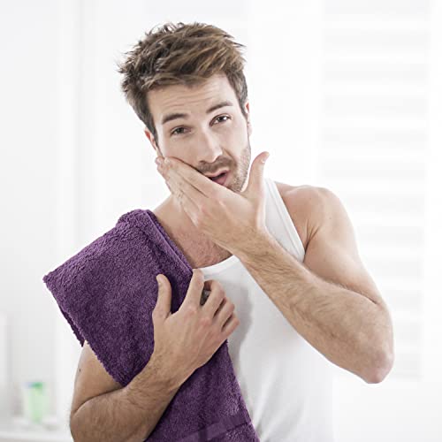 Utopia Towels - Salon Towel, Pack of 24 (Not Bleach Proof, 16 x 27 Inches) Highly Absorbent Cotton Towels for Hand, Gym, Beauty, Spa, and Home Hair Care, Plum - color: Plum, size: 24 Pack