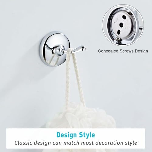 8 Piece Bathroom Accessory Set(Adjustable Towel Bar, Towel Ring, Toilet Paper Holder,Towel Hook), Wall Mounted Bathroom Hardware Accessories Set,Chrome - color: Chrome, size: 8 pieces