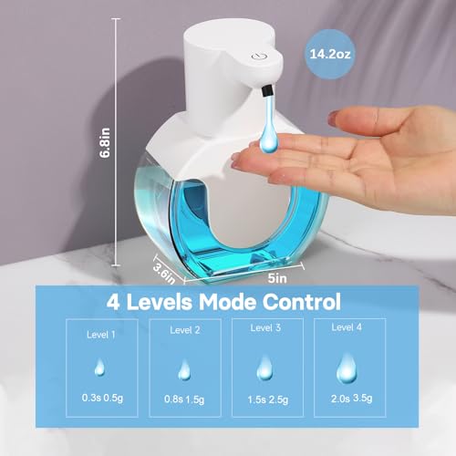 2 Pack Automatic Liquid Soap Dispenser,14.2oz/420ML Touchless Automatic Soap Dispenser,Rechargeabled Wall Mounted Smart Pump for Bathroom Kitchen - color: White, style: 2 Pack Liquid