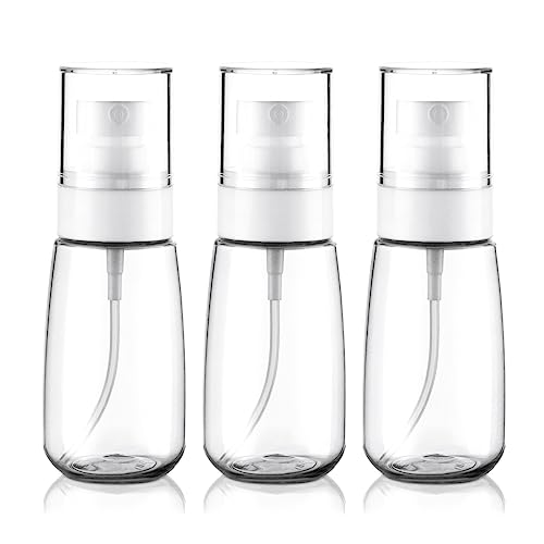 Cosywell Travel Spray Bottle TSA Approved 2oz 60ml 3 Pack Leak Proof Fine Mist Spray Bottles Empty Plastic Refillable Spray Bottle for Perfume Essential Oils Toners Rose Water Cosmetics(3Clear) - color: 3 Clear, size: 2 oz