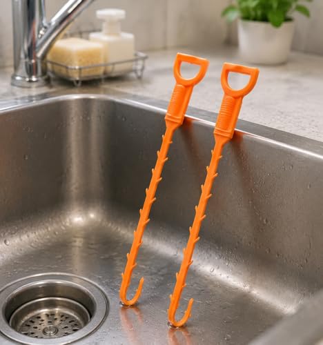 Drain Cleaner Tool, Hair Clog Remover Hook for Sink Pipe, Sewage Filter and Unclogging Tool for Floor Drains, Prevent Blockage Cleaner(2pcs)