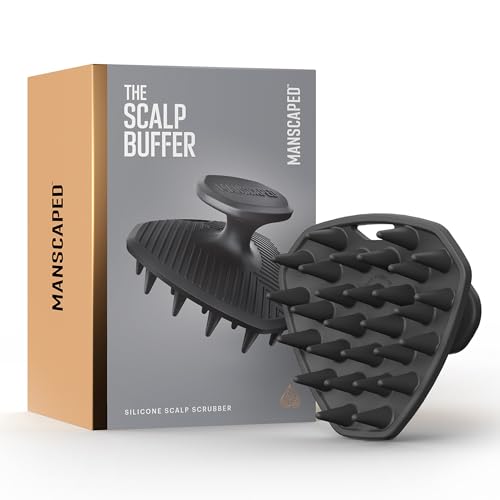 MANSCAPED® The Scalp Buffer Men’s Silicone Head Scrubber – Premium Cleansing & Exfoliating Hair Brush, Ergonomic Handheld Design for Gentle Scalp Massage (1-Pack) - size: Scalp Buffer