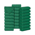 Casa Lino Face Towels & Body Wash Cloths for Showering - 100% Cotton Wash Cloths for Bathroom - Highly Absorbent & Quick Drying Washcloth Set - Cotton Washcloths 24 Pack (12" x 12") - (Green) - color: Green
