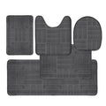 Bathroom Rugs Set - Soft Non Slip Memory Foam Large Bathroom Rug Mats - Perfect Combination of Luxury and Comfort (Charcoal/Line Design, 5 Piece Set) - color: Charcoal / Line Design