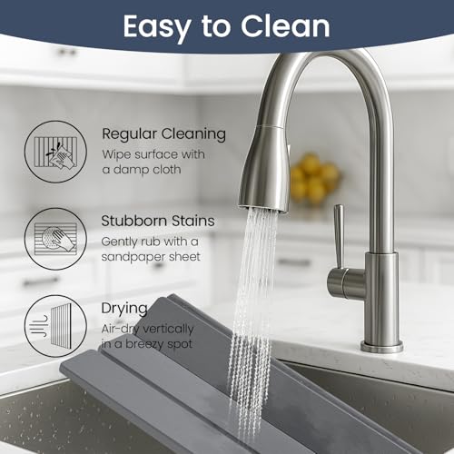 Meowoo Stone Drying Mat for Kitchen Counter, 23.6"x15.3" Foldable Diatomaceous Earth Mat, Super Absorbent, Quick-Dry Bath & Kitchen Pad for Dishes, Cups, Non-Slip, Fits Any Countertop - Dark Gray - size: 23.6" x 15.3"
