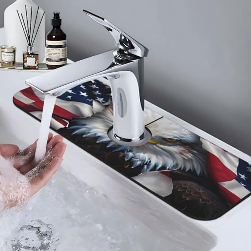 American Eagle Flag Kitchen sink faucet pad, strong water absorption, anti slip, easy to clean, very suitable for splash and drip prevention, suitable for kitchens and bathrooms - color: American Eagle Flag