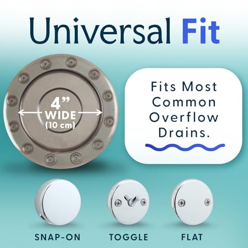 SlipX Solutions Bottomless Bath, Essential Overflow Drain Cover for Bathtub, Best Bath Accessories for Women, Adds Inches of Water to Your Tub for Deeper Soak, 4" Diameter, Bronze - color: Bronze
