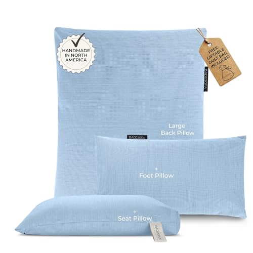 BADESOFA® Luxury Bath Pillows for Tub Full Body Set 3-Piece in Blue | Premium Bath Pillow Spa Set, Quick Drying, Full Body Support, Perfect Gift for Bath Lovers - color: Blue, size: Large (3-Piece Set)