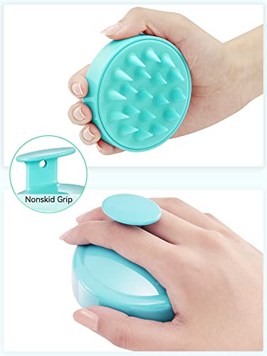HEETA Scalp Massager Hair Growth, Soft Silicone Scalp Scrubber Shampoo Brush for Exfoliation, Dandruff Removal Head Massage Stress Relax, Wet & Dry Use for Thick Thin Curly Hair Care, Green - color: 02-green