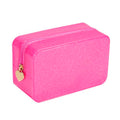 RSRSLEII Stardust Twinkle Jelly Travel Makeup & Toiletry Bag, Waterproof PVC Cosmetic Bag/Case for Women，Zipper SPF Beach Bag for Sunscreen Skincare and Daily Essentials (02Hot Pink) - color: 02Hot Pink