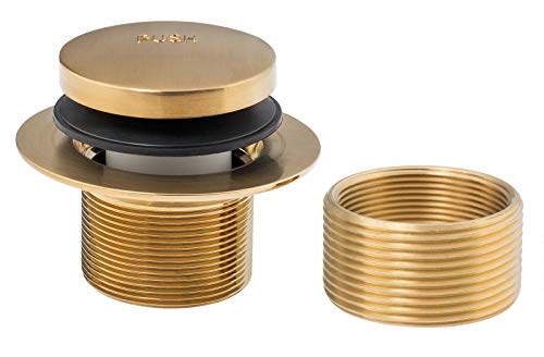 Artiwell Tip-Toe Bathtub Drains Trim Set with Two-Hole Overflow Faceplate, Replacement Bath Drain Trim Kit with 2-Hole Overflow Faceplate and Universal Fine/Coarse Thread (Brushed Gold) - color: Brushed Gold