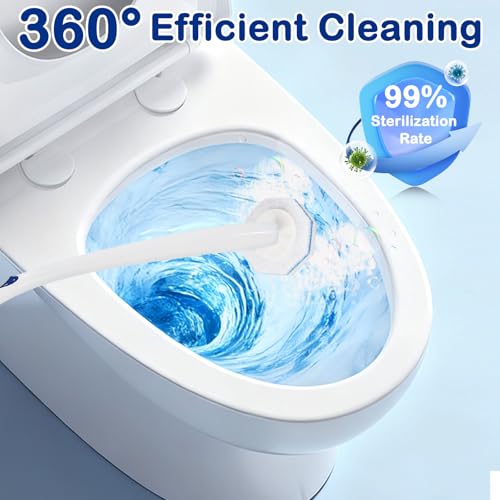 40 Count Disposable Replacement Toilet Brush Head for Clorox, 5X Cleaning Power Scrubber Refill, Bathroom Cleaning Supplies, No Falling Apart, Fresh Fragrance