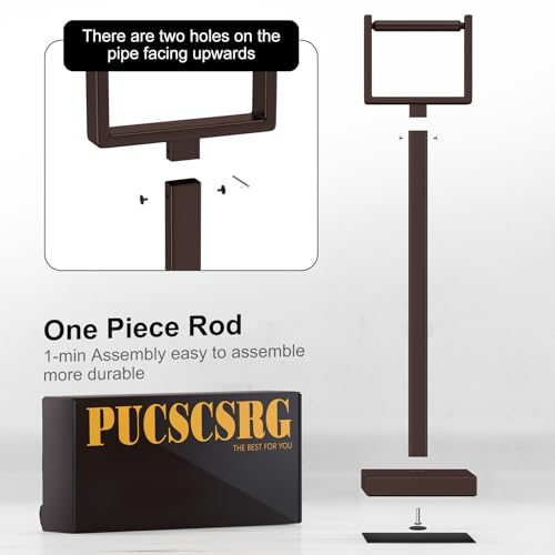 Bronze Toilet Paper Holder Stand，Stainless Steel Toilet Paper Holder Free Standing，Stable Weighted Base Floor Tissue Roll Holder for Bathroom，Modern Pivoting Toilet Paper Stand - color: Bronze