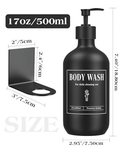 Luxspire Shampoo and Conditioner Dispenser, Shower Soap Dispenser Wall Mounted 3 Sets, 17OZ Shampoo and Conditioner Bottles for Bathroom, Shower Wall and Hotel, Black - color: Matte Black