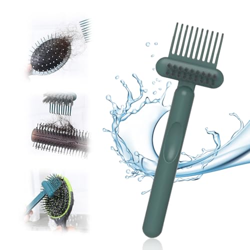 2 In 1 Hair Brush Cleaning Tool, 2025 New Comb Cleaning Brush, Portable Brush Cleaner for Travel, Hairbrush Cleaning Tool for Hair Salons (Green) - color: Green