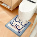 Cute U-Shaped Toilet Mat, Ultra Soft Microfiber Bath Mat Non Slip Bath Rug Water Absorbent for Bathroom Floor Machine Washable Shower Mat, 20 x 22 Inches, Bubble - color: Bubble