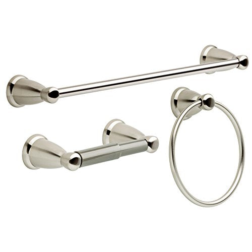 Franklin Brass 3-Piece Satin Nickel Bathroom Set Towel Rack, Ring, Toilet Paper Holder| Kinla Bath Accessories - color: Satin Nickel, style: 3-Piece Bath Accessory Set