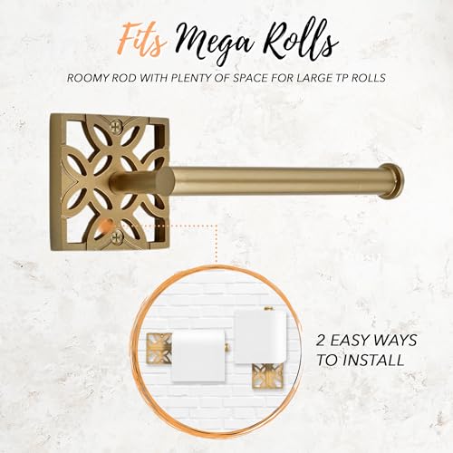 Autumn Alley 5-Piece Bathroom Hardware Set – Antique Gold (Muted, Brushed Finish – Not Shiny), Wall Mounted Towel Bar, Towel Ring, Toilet Paper Holder & Robe Hooks, Bathroom Accessories Set Complete - color: Antique Gold (Muted)