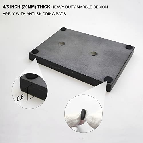Gzila Free Standing Toilet Paper Holder Stand with Reserve, Heavy Weighted Marble Design Base SUS304 Stainless Steel… (Black) - color: Black
