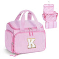 YOOLIFE Birthday Gifts for Teen Girls Women Travel Toiletry Bag, Pink (K) | Initial Hanging Toiletry Bag for Teen Girls, Birthday Gifts for 5 6 7 8 9 10 11 12 13 14 15 16 17 Year Old Girl - color: Pink, style: K