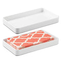 iDesign Steel Vanity Tray for Bathroom Organization and Storage - Set of 2 - White - color: White, style: Pack of 2