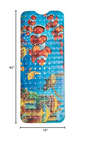 Toddler Bathtub Mat - Non Slip Kids Bath Mat - Shower Grip Mat - Bath Tub Floor Mat (Bath Clownfish) - color: Clownfish Print