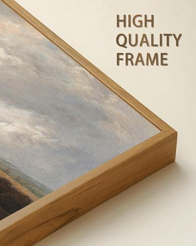 SHENIFY Vintage Landscape Framed Wall Art Riverside Scenery Farmhouse Decor Retro Boat Travel Painting for Hallway Living Room Bedroom Dining Room - 16x24in3pcs Natural Framed - color: Natural, size: 24L" x 16W" x 3PCS