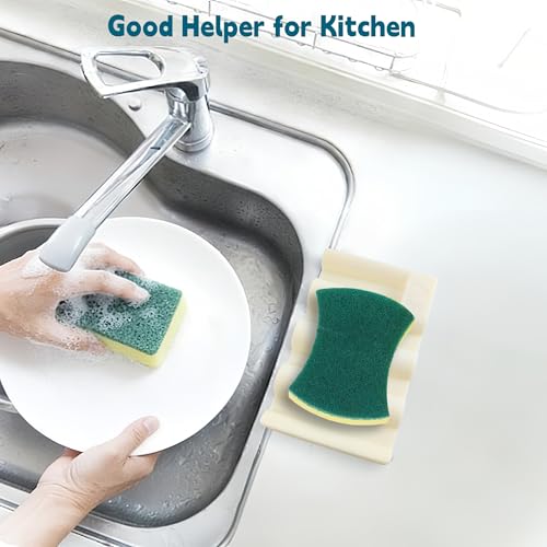 Silicone Soap Dish,Self Draining Soap Holder Perfect for Shower,Bathroom Sink,Kitchen Sink & Travel,Non-Slip Bar Soap Holder Extend Soap Life,Keep Soap Bars Dry & Easy Cleaning Beige-3Pcs - color: Beige-3pcs