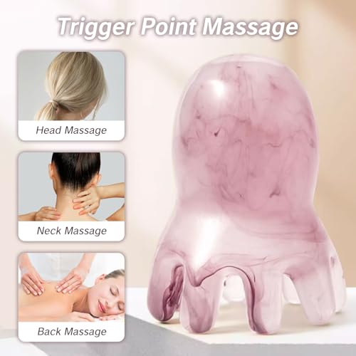 NIIIYTYB 2Pcs Head Massage Tools - Scalp Massager & Scraper for Deep Relaxation - Acupressure Massager - Pink - color: Pink