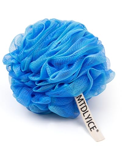 MTDLYICE Loofah Sponge, XXL Large Loofah 100g 4 Pack, Bath Sponge Soft Mesh Shower Loofah for Men, Body Scrub, Shower Pouf Bath Accessories, for Body Wash, Soap (Blue) - style: Blue Green
