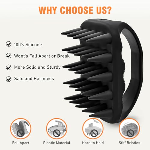 YEALIR Scalp Massager Shampoo Brush, Scalp Scrubber for Dandruff & Build Up, Scalp Massager Hair Growth - 100% Silicone, Plastic Free