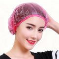 200 PCS Disposable Shower Caps Thickened Waterproof Hair Bath Caps for Women Men Girls Travel Spa Hotel Home Use Salon - Multi-Purpose Elastic Plastic Shower Caps, Essentials Accessories 18.1" (Pink) - color: Pink